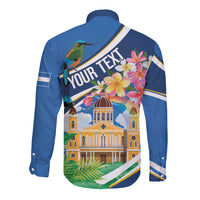 Nicaragua Granada Personalized Long Sleeve Button Shirt Viva Nica - Wonder Print Shop