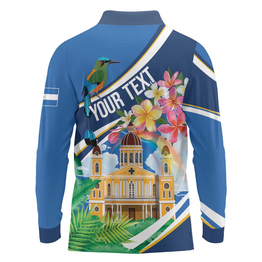 Nicaragua Granada Personalized Long Sleeve Polo Shirt Viva Nica - Wonder Print Shop