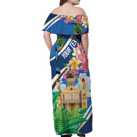 Nicaragua Granada Personalized Off Shoulder Maxi Dress Viva Nica - Wonder Print Shop