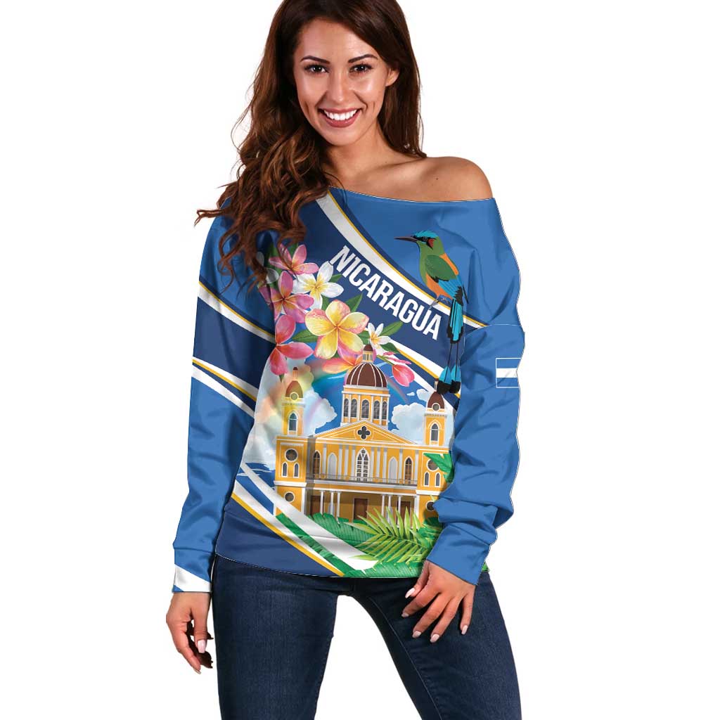 Nicaragua Granada Personalized Off Shoulder Sweater Viva Nica - Wonder Print Shop