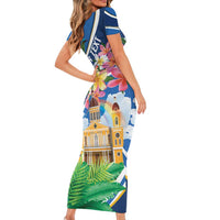 Nicaragua Granada Personalized Short Sleeve Bodycon Dress Viva Nica - Wonder Print Shop