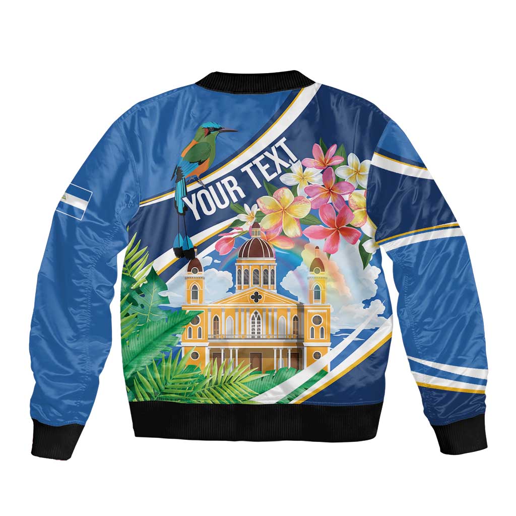 Nicaragua Granada Personalized Sleeve Zip Bomber Jacket Viva Nica - Wonder Print Shop