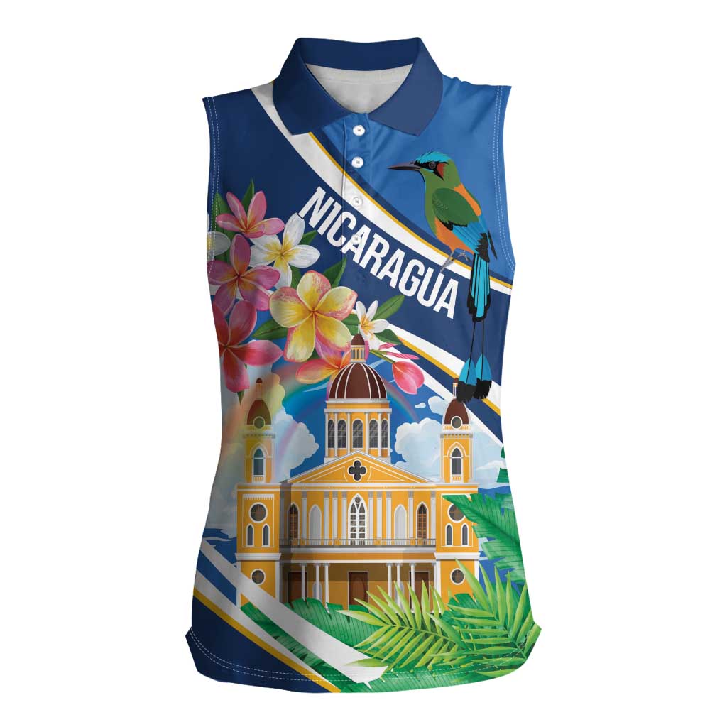 Nicaragua Granada Personalized Women Sleeveless Polo Shirt Viva Nica - Wonder Print Shop