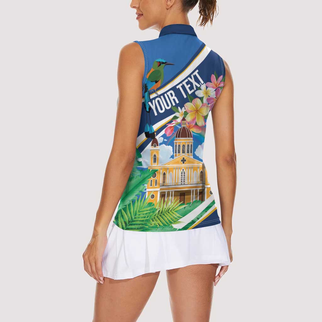 Nicaragua Granada Personalized Women Sleeveless Polo Shirt Viva Nica - Wonder Print Shop
