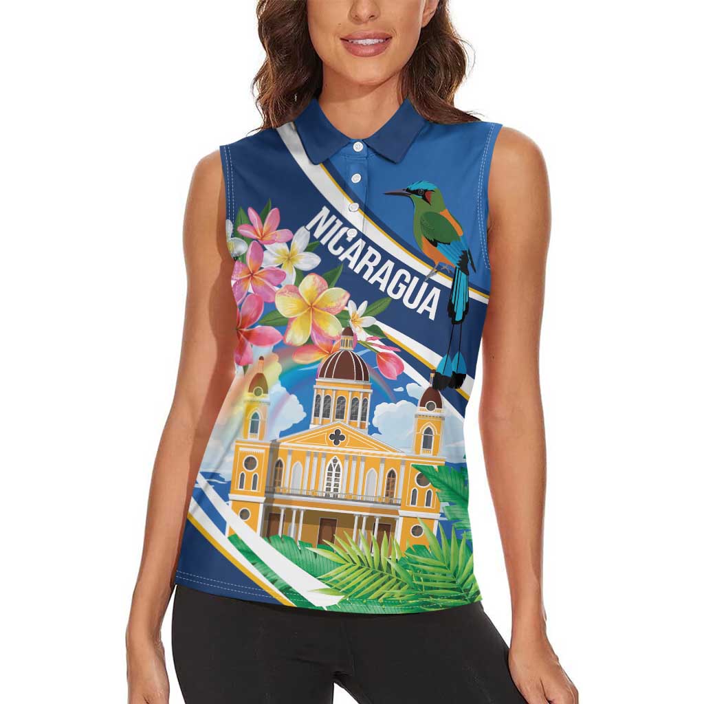 Nicaragua Granada Personalized Women Sleeveless Polo Shirt Viva Nica - Wonder Print Shop