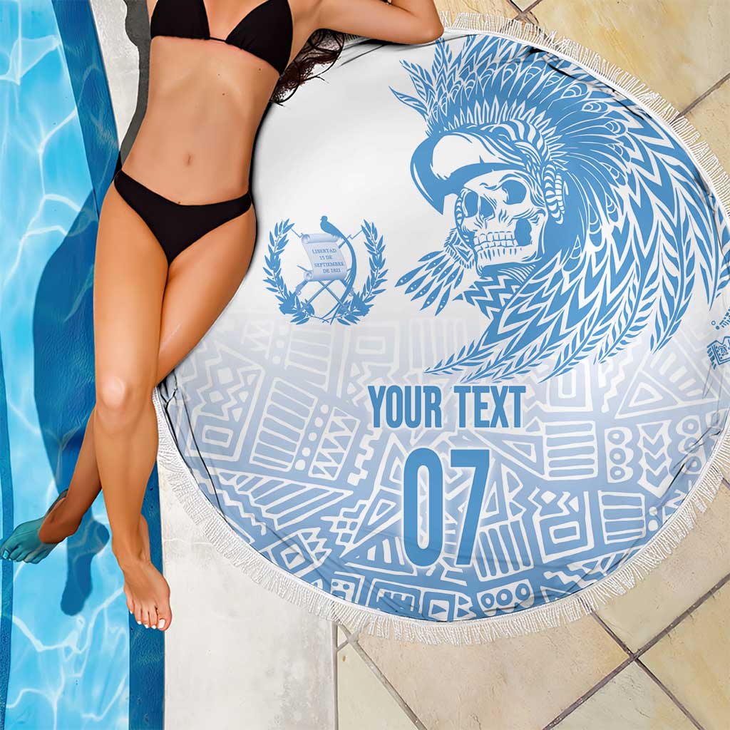 Guatemala Personalized Beach Blanket Mayan Warrior - Wonder Print Shop