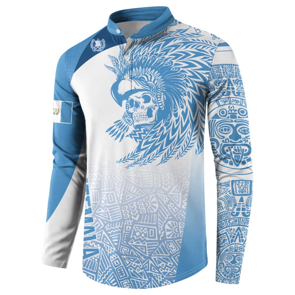 Guatemala Personalized Button Sweatshirt Mayan Warrior - Wonder Print Shop