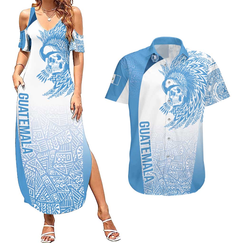 Guatemala Personalized Couples Matching Summer Maxi Dress and Hawaiian Shirt Mayan Warrior - Wonder Print Shop