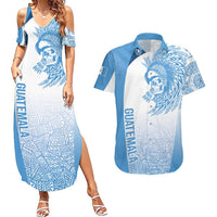 Guatemala Personalized Couples Matching Summer Maxi Dress and Hawaiian Shirt Mayan Warrior - Wonder Print Shop