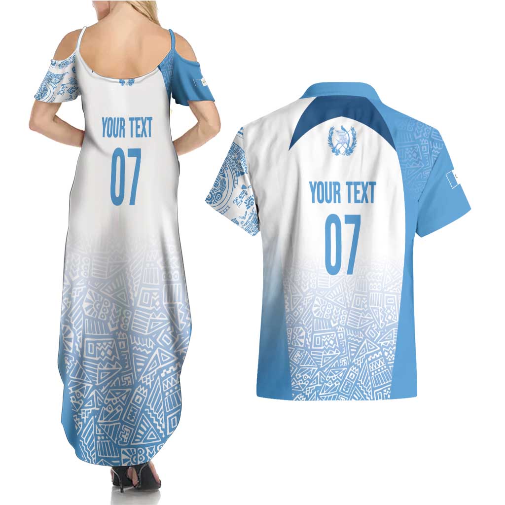 Guatemala Personalized Couples Matching Summer Maxi Dress and Hawaiian Shirt Mayan Warrior - Wonder Print Shop