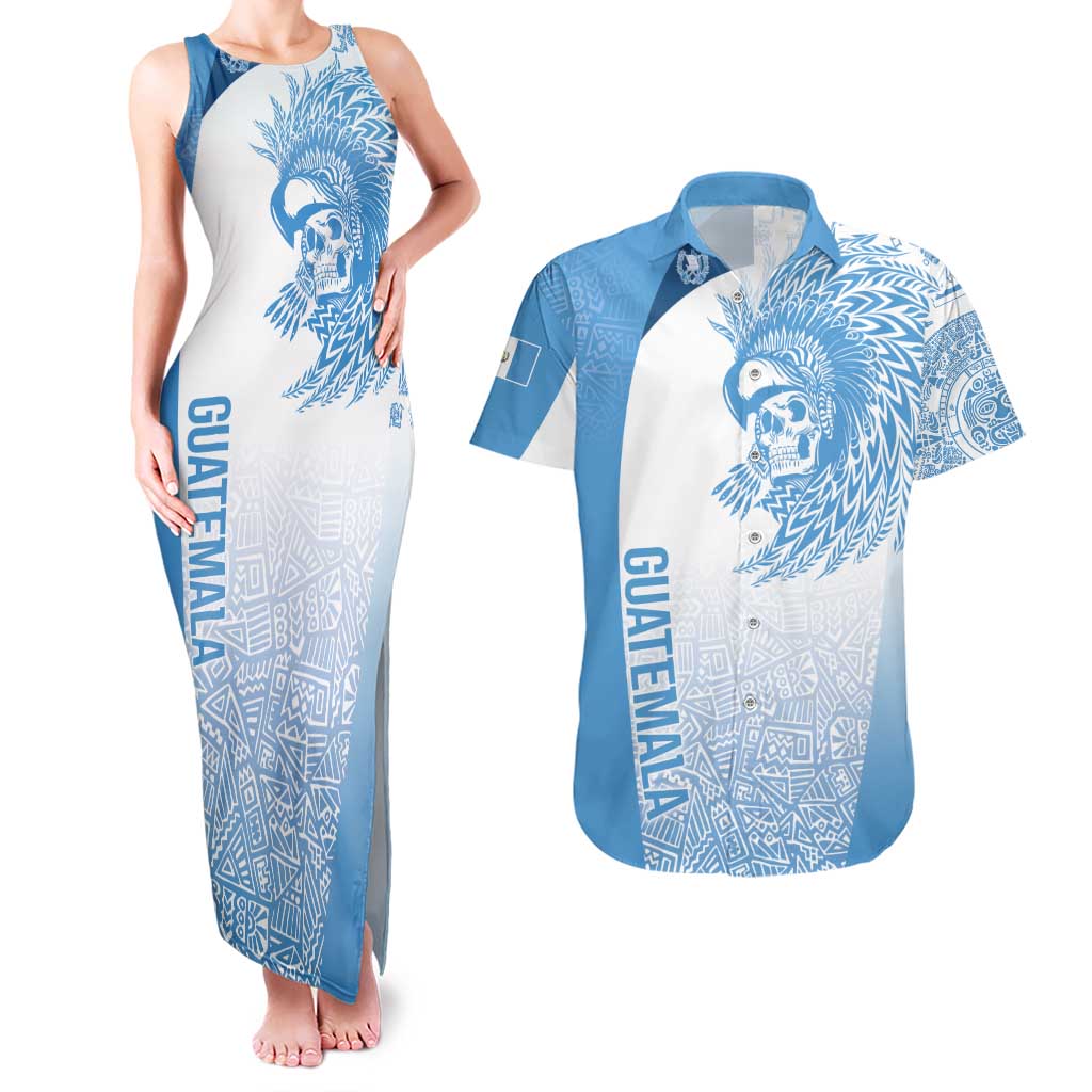 Guatemala Personalized Couples Matching Tank Maxi Dress and Hawaiian Shirt Mayan Warrior - Wonder Print Shop