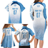 Guatemala Personalized Family Matching Long Sleeve Bodycon Dress and Hawaiian Shirt Mayan Warrior - Wonder Print Shop