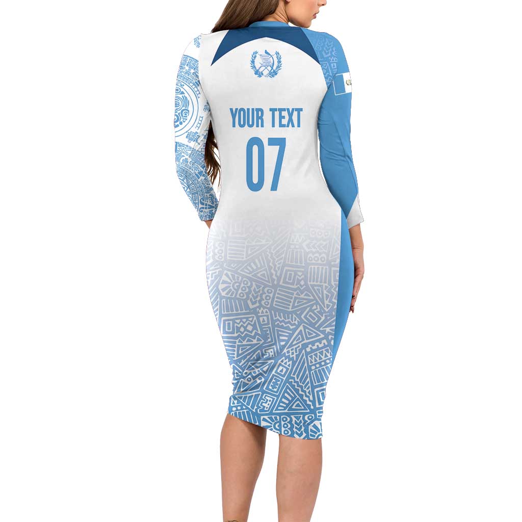 Guatemala Personalized Family Matching Long Sleeve Bodycon Dress and Hawaiian Shirt Mayan Warrior - Wonder Print Shop