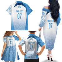 Guatemala Personalized Family Matching Off The Shoulder Long Sleeve Dress and Hawaiian Shirt Mayan Warrior - Wonder Print Shop