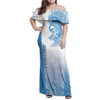 Guatemala Personalized Family Matching Off Shoulder Maxi Dress and Hawaiian Shirt Mayan Warrior - Wonder Print Shop
