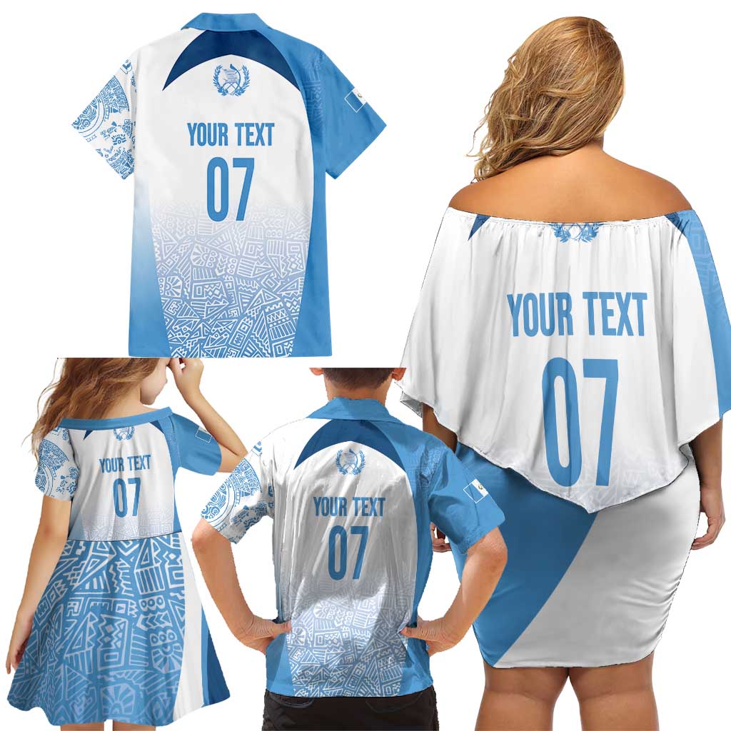 Guatemala Personalized Family Matching Off Shoulder Short Dress and Hawaiian Shirt Mayan Warrior - Wonder Print Shop