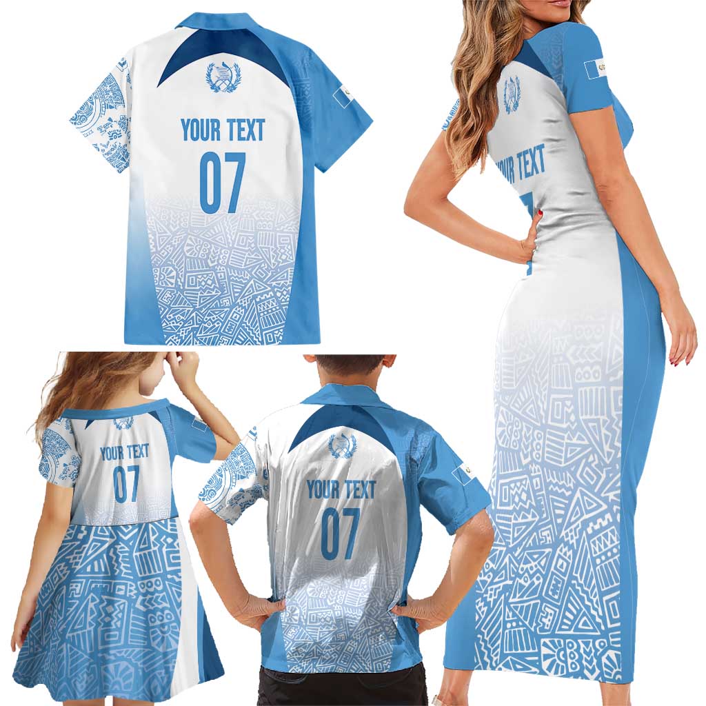 Guatemala Personalized Family Matching Short Sleeve Bodycon Dress and Hawaiian Shirt Mayan Warrior - Wonder Print Shop