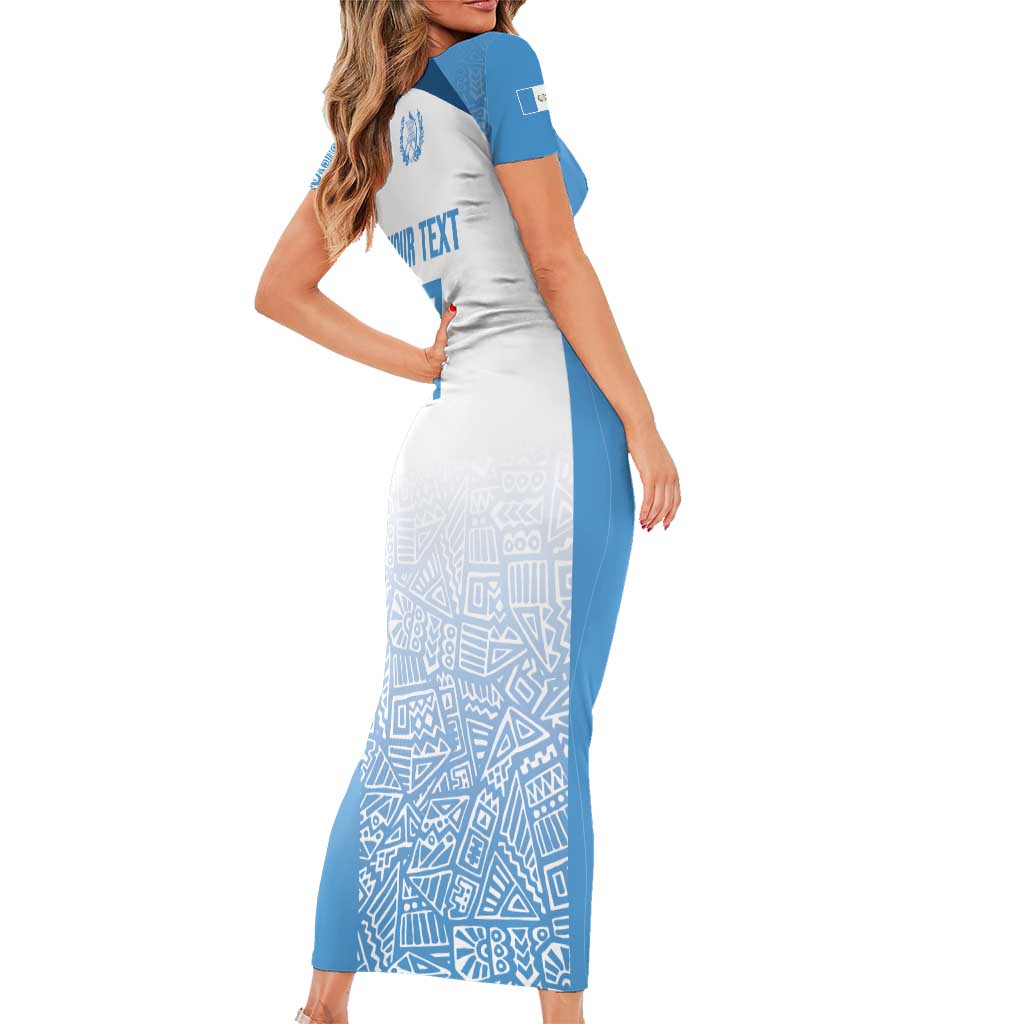 Guatemala Personalized Family Matching Short Sleeve Bodycon Dress and Hawaiian Shirt Mayan Warrior - Wonder Print Shop