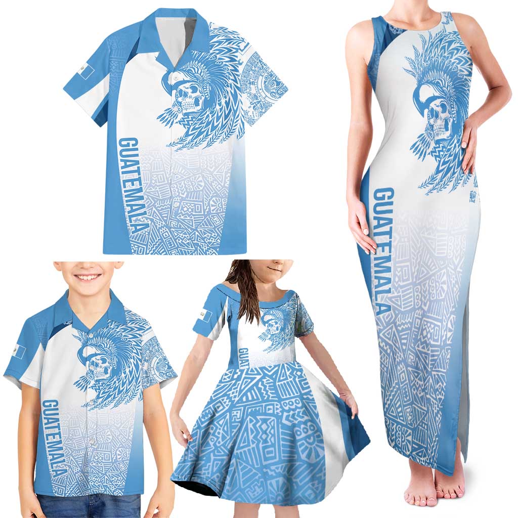 Guatemala Personalized Family Matching Tank Maxi Dress and Hawaiian Shirt Mayan Warrior - Wonder Print Shop