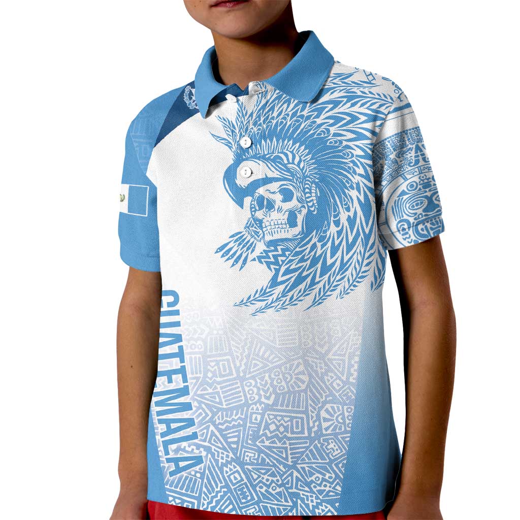 Guatemala Personalized Kid Polo Shirt Mayan Warrior - Wonder Print Shop