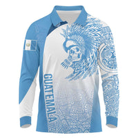 Guatemala Personalized Long Sleeve Polo Shirt Mayan Warrior - Wonder Print Shop