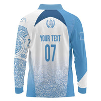Guatemala Personalized Long Sleeve Polo Shirt Mayan Warrior - Wonder Print Shop