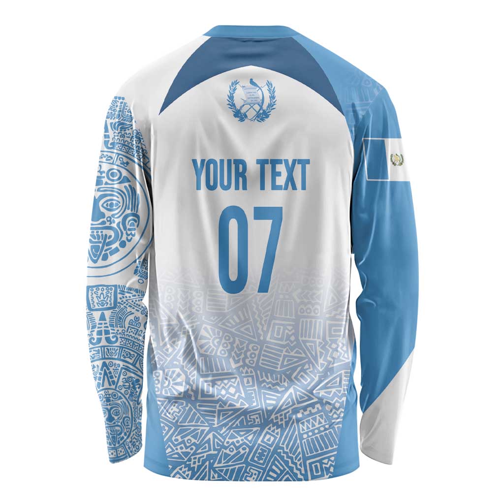 Guatemala Personalized Long Sleeve Shirt Mayan Warrior - Wonder Print Shop