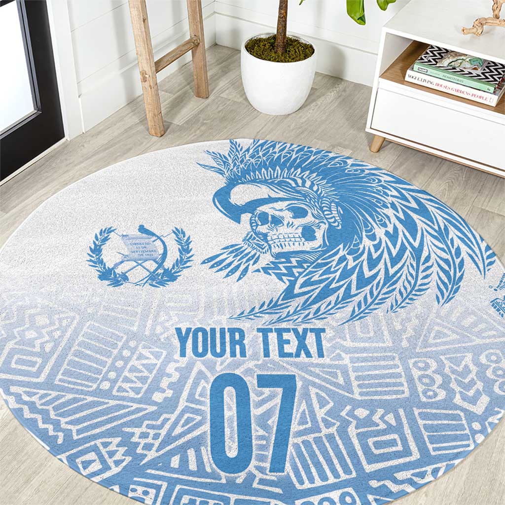 Guatemala Personalized Round Carpet Mayan Warrior - Wonder Print Shop