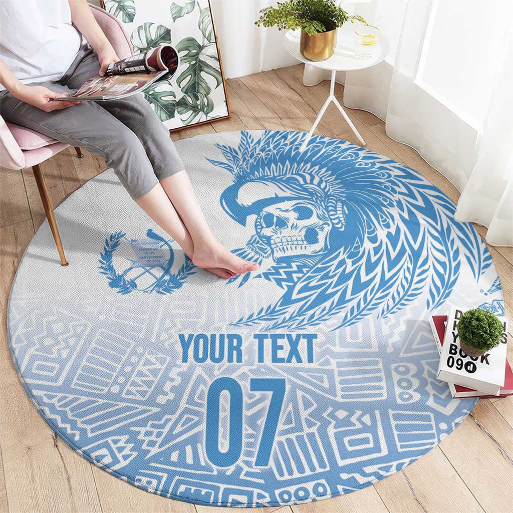 Guatemala Personalized Round Carpet Mayan Warrior - Wonder Print Shop