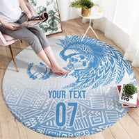 Guatemala Personalized Round Carpet Mayan Warrior - Wonder Print Shop
