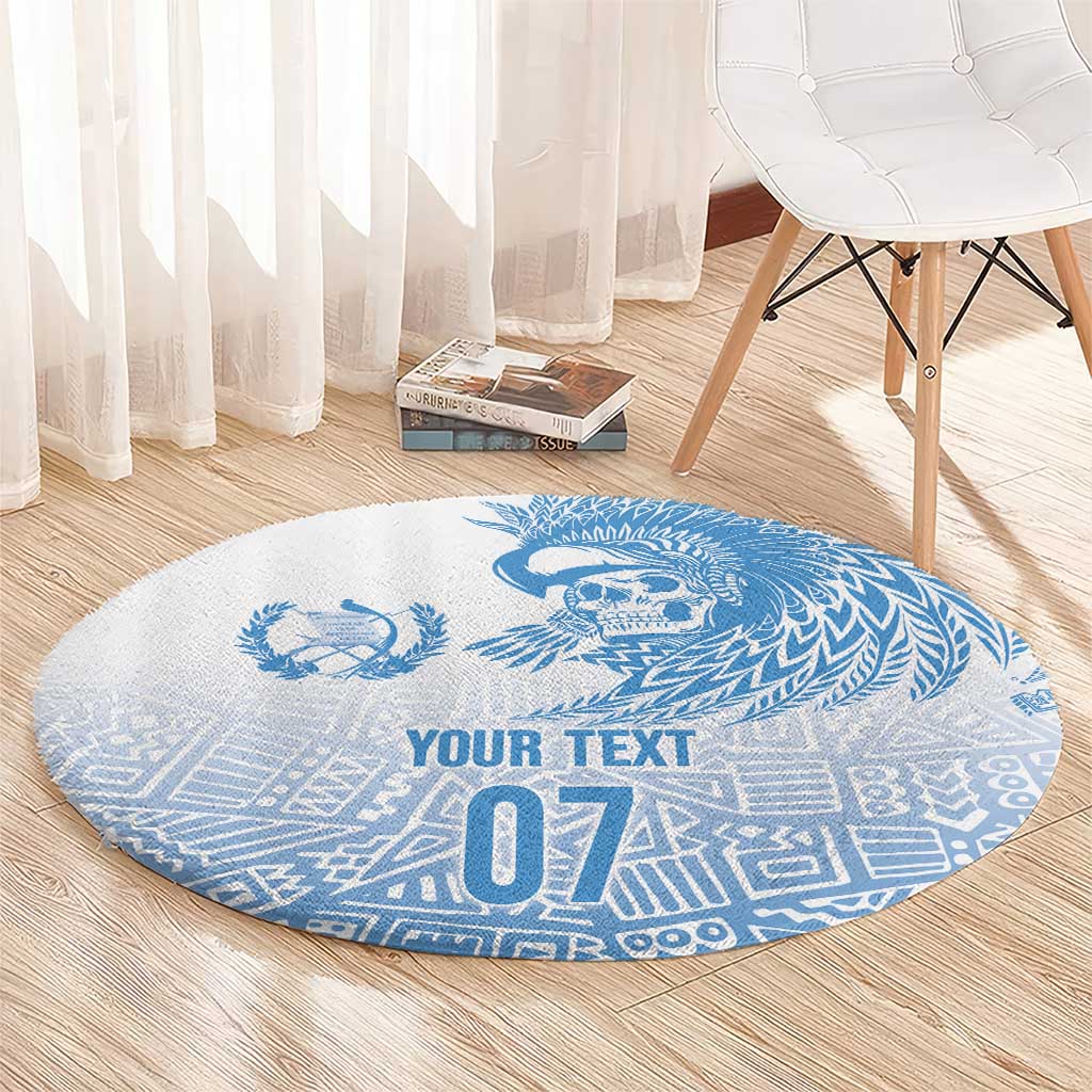 Guatemala Personalized Round Carpet Mayan Warrior - Wonder Print Shop