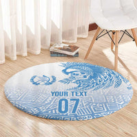 Guatemala Personalized Round Carpet Mayan Warrior - Wonder Print Shop