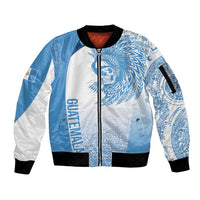 Guatemala Personalized Sleeve Zip Bomber Jacket Mayan Warrior - Wonder Print Shop