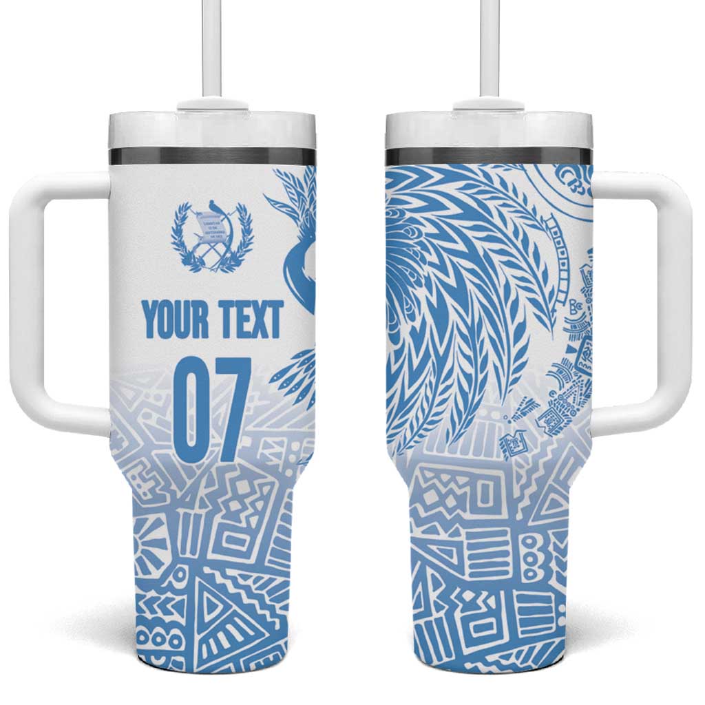Guatemala Personalized Tumbler With Handle Mayan Warrior - Wonder Print Shop