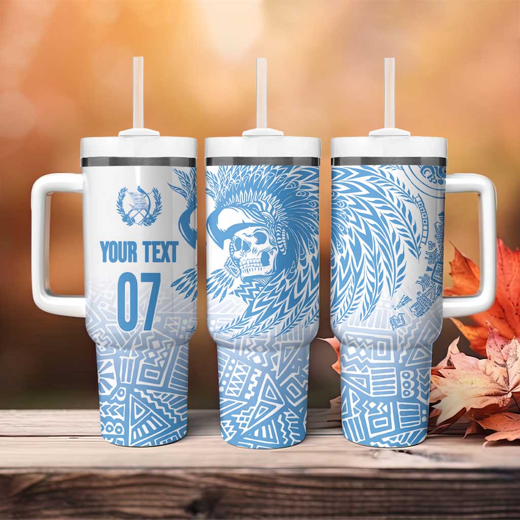 Guatemala Personalized Tumbler With Handle Mayan Warrior - Wonder Print Shop