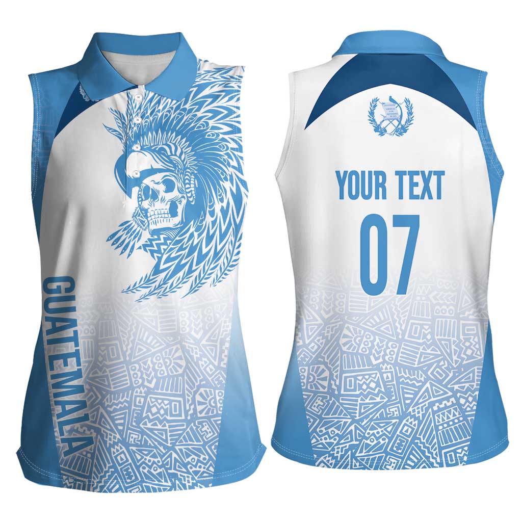 Guatemala Personalized Women Sleeveless Polo Shirt Mayan Warrior - Wonder Print Shop