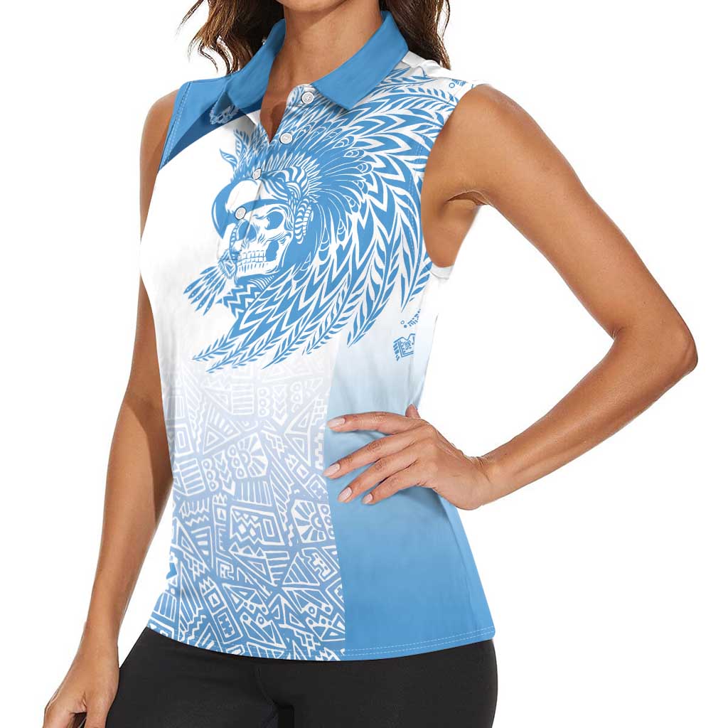 Guatemala Personalized Women Sleeveless Polo Shirt Mayan Warrior - Wonder Print Shop