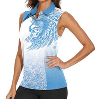 Guatemala Personalized Women Sleeveless Polo Shirt Mayan Warrior - Wonder Print Shop