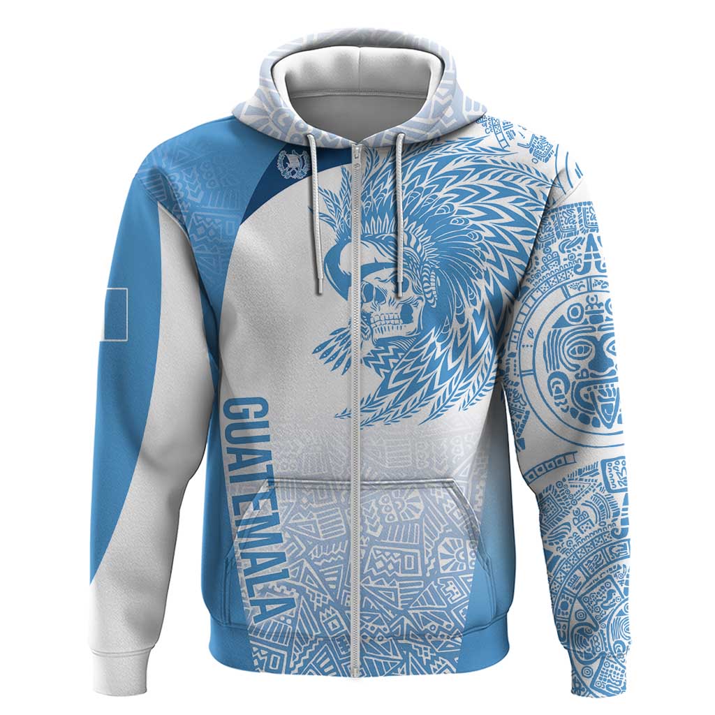Guatemala Personalized Zip Hoodie Mayan Warrior - Wonder Print Shop