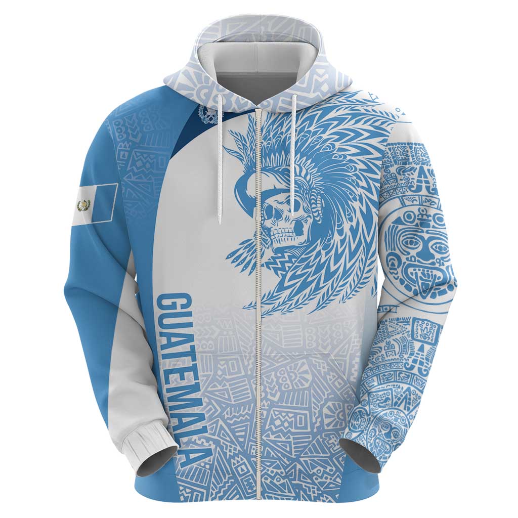 Guatemala Personalized Zip Hoodie Mayan Warrior - Wonder Print Shop