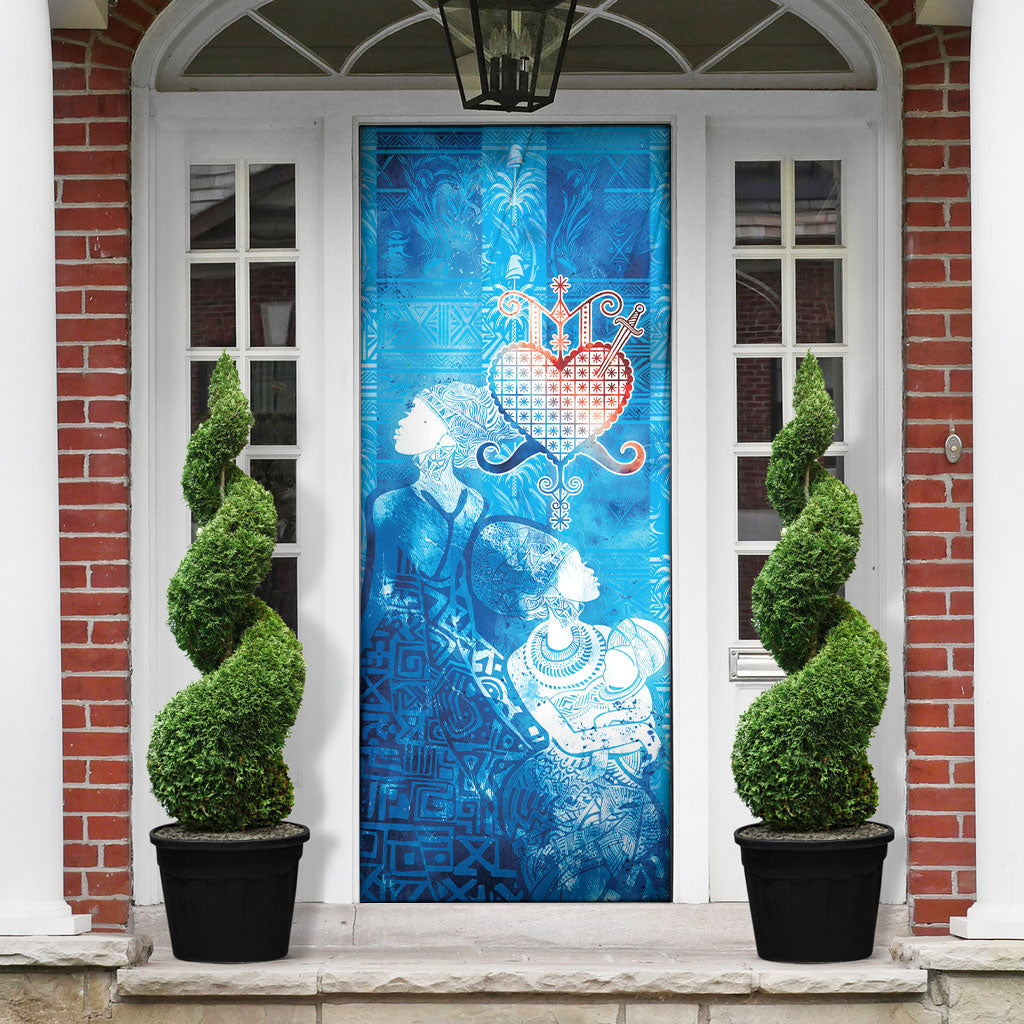 Afro Erzulie Dantor Veve Door Cover Mother Goddess