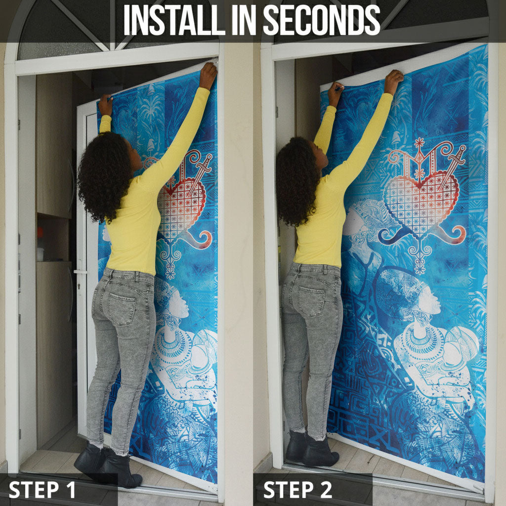 Afro Erzulie Dantor Veve Door Cover Mother Goddess