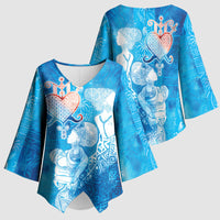 Afro Erzulie Dantor Veve Kimono Sleeve Blouse Mother Goddess