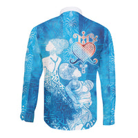 Afro Erzulie Dantor Veve Long Sleeve Button Shirt Mother Goddess