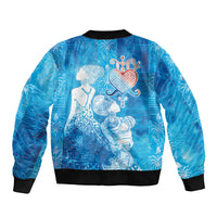 Afro Erzulie Dantor Veve Sleeve Zip Bomber Jacket Mother Goddess