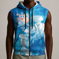 Afro Erzulie Dantor Veve Sleeveless Zip Hoodie Mother Goddess
