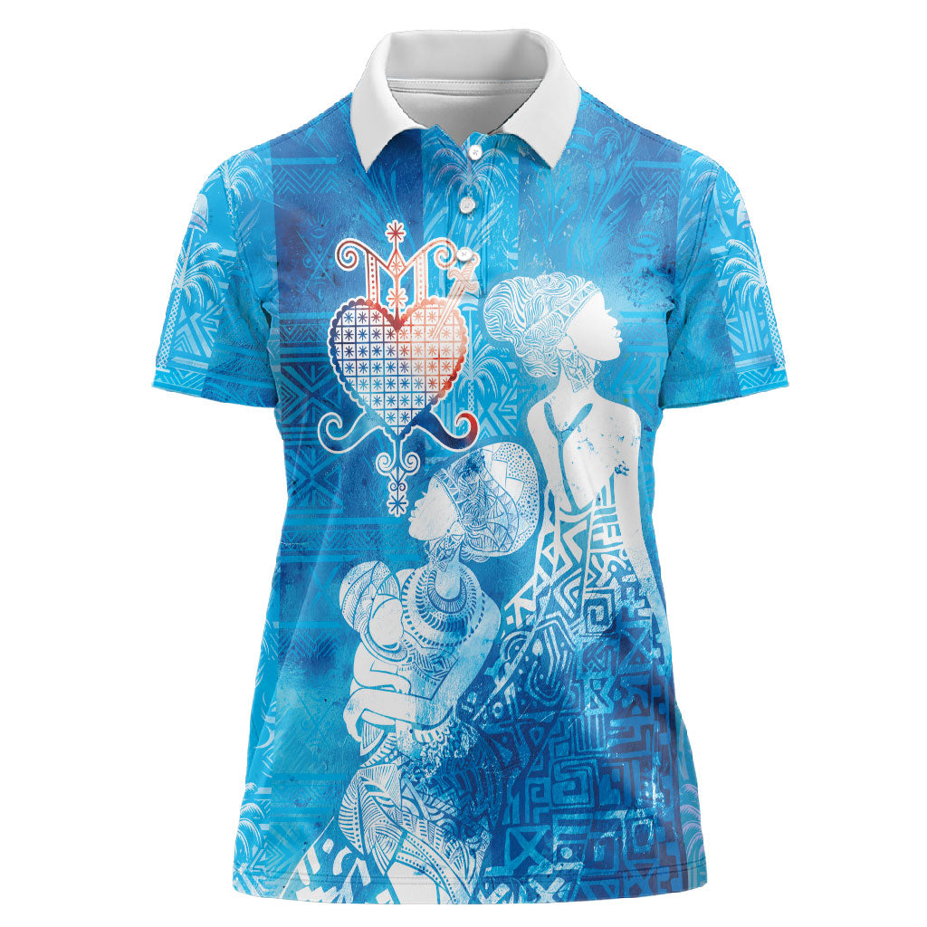 Afro Erzulie Dantor Veve Women Polo Shirt Mother Goddess