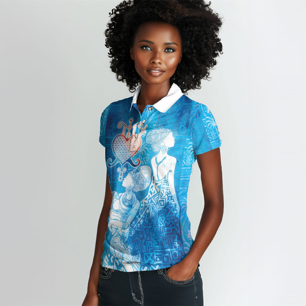 Afro Erzulie Dantor Veve Women Polo Shirt Mother Goddess