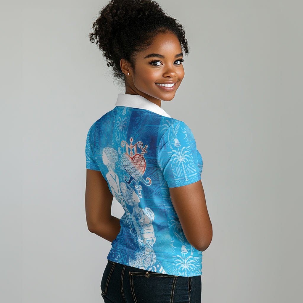 Afro Erzulie Dantor Veve Women Polo Shirt Mother Goddess