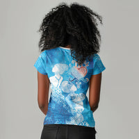 Afro Erzulie Dantor Veve Women V-Neck T-Shirt Mother Goddess